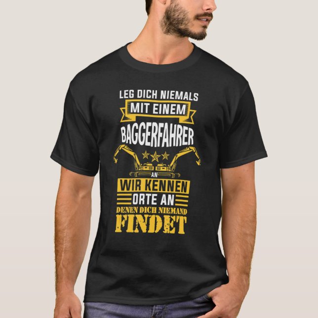 Digger Digger Driver Construction Worker T Shirt (Framsida)