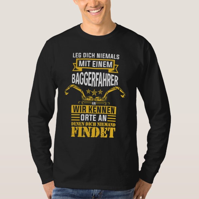 Digger Digger Driver Construction Worker T Shirt (Framsida)