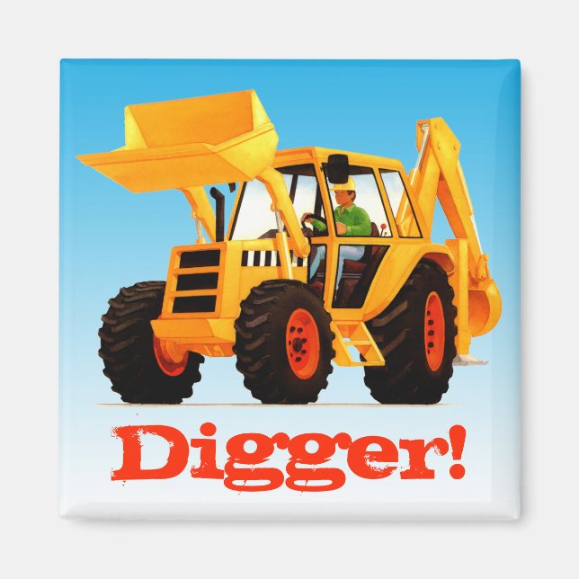 Digger för Gulten Anpassat namn Magnet (Framsidan)