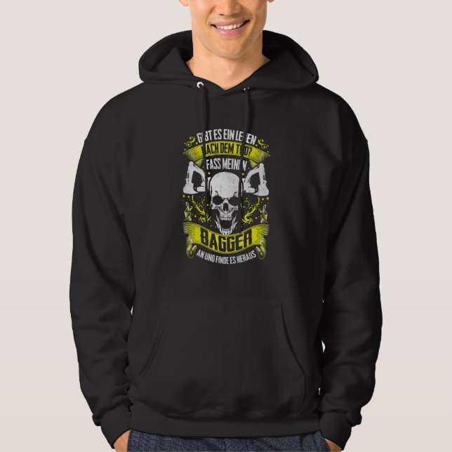 Digger Guide Excavator Driving Slogan Digger Drive Hoodie (Framsida)