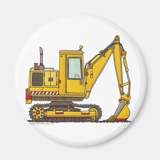 Digger Shovel Construction Magnets Magnet (Framsidan)