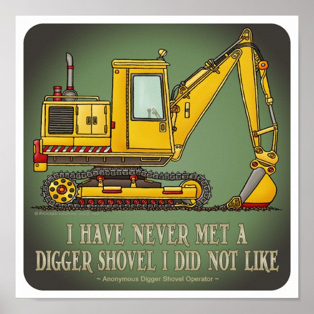 Digger Shovel-operatörsoffert Poster (Framsidan)