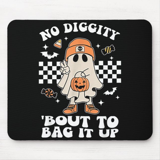 Diggity ska packa in Halloween kuslig spöke Musmatta (Framsidan)