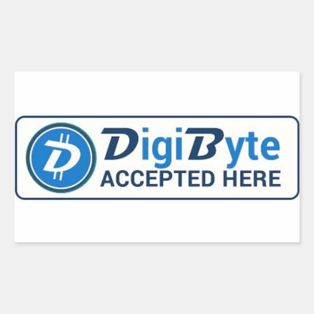 Digibyte-klistermärken Rektangulärt Klistermärke (Framsida)