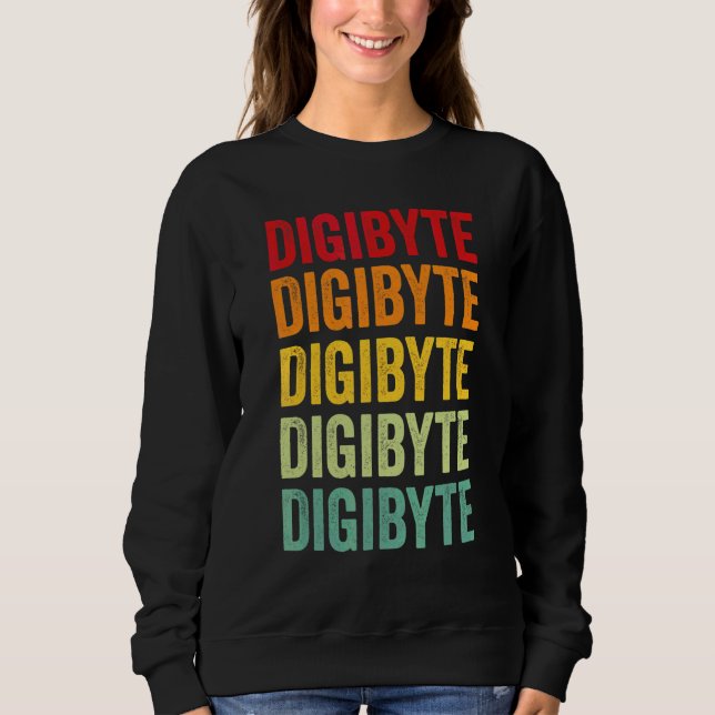Digibyte krypto regnbåge textdesign t shirt (Framsida)