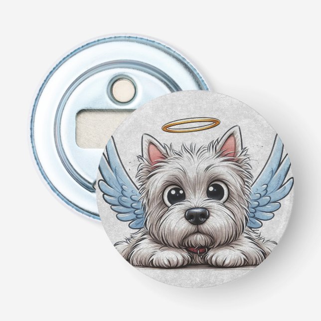 DigiPups West Highland Terrier Dog Beach Scene Flasköppnare (Framsidan)