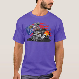 DigiRods Rat Rod Racer Amerikansk Flaming Hot Rod  T Shirt