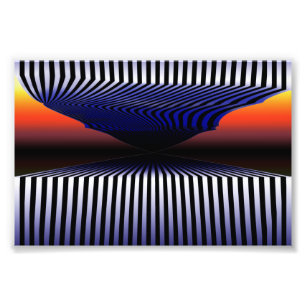 Digital 3D optisk Illusion Surrealism Aestesisk Fototryck