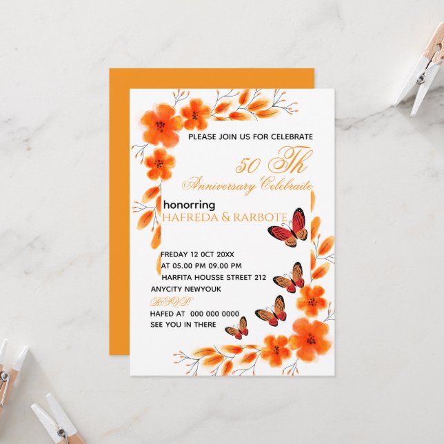 Digital 50:e födelsedagsinbjudan till kvinnor, Edi Inbjudningar (Fram/Back In Situ)