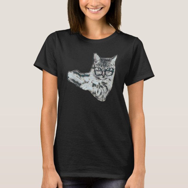 Digital Abstract Painting Of A Cat 1 T Shirt (Framsida)