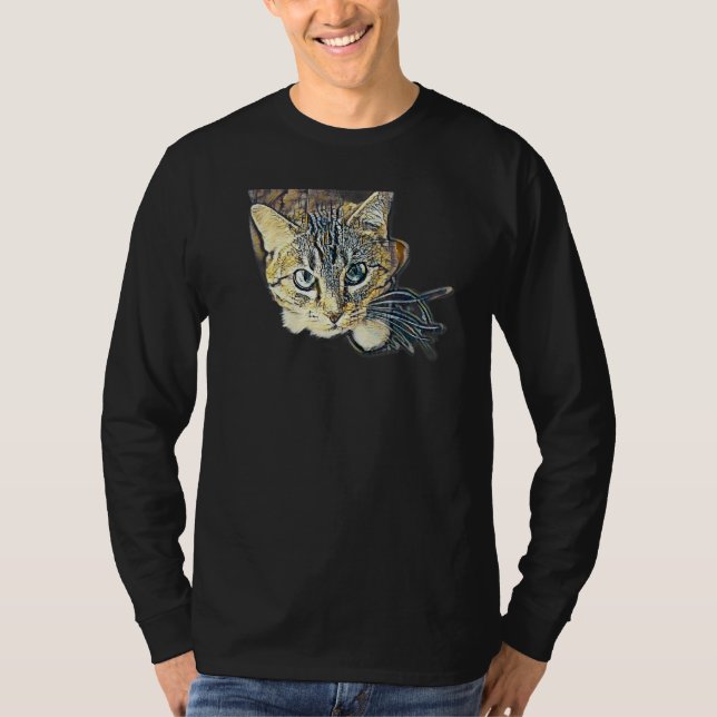 Digital Abstract Painting Of A Cat 8 T Shirt (Framsida)