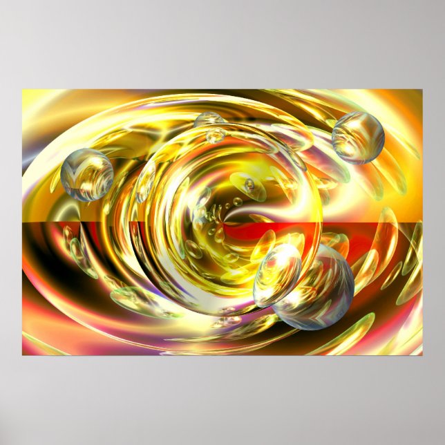 Digital Abstrakt Art Painting Wall Poster Skriv ut (Framsidan)