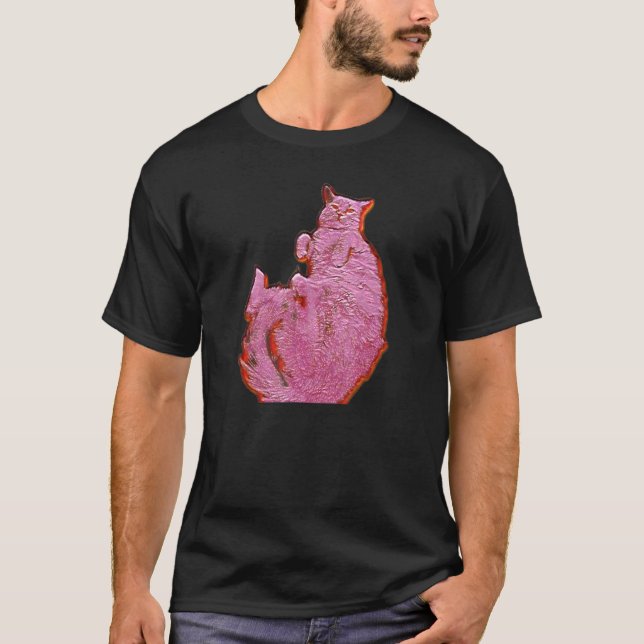 Digital abstrakt målning av en katt 11 t shirt (Framsida)