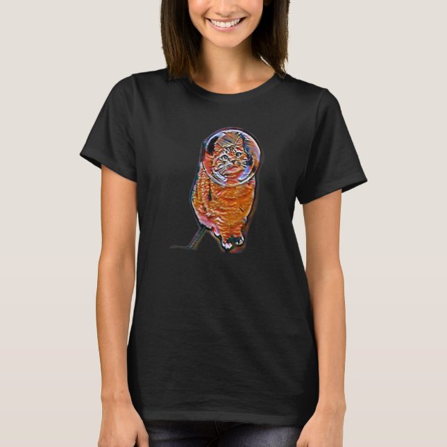 Digital abstrakt målning av en katt 17 t shirt (Framsida)