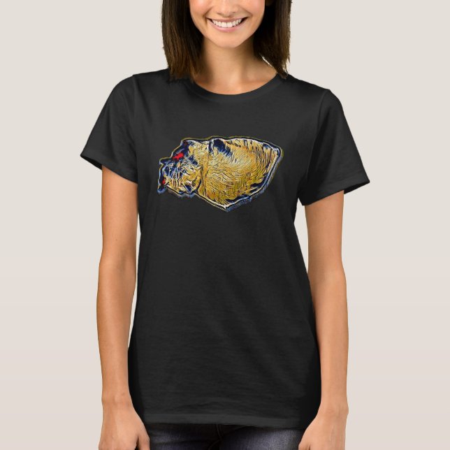 Digital abstrakt målning av en katt  1 t shirt (Framsida)