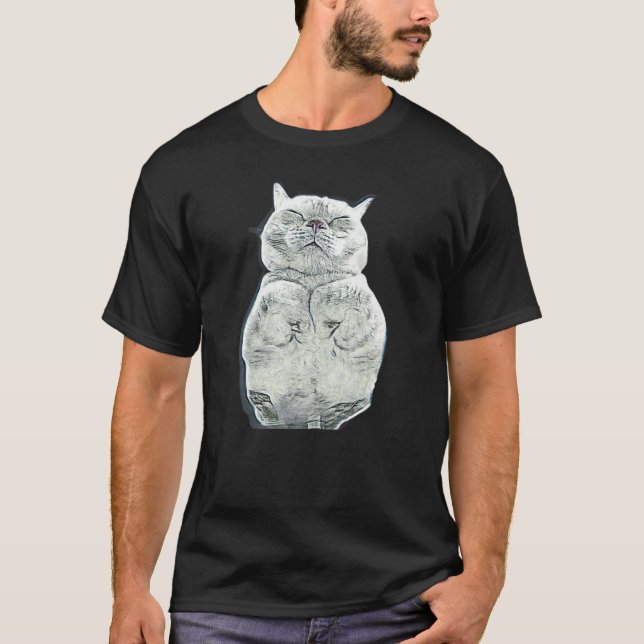 Digital abstrakt målning av en katt 20 t shirt (Framsida)