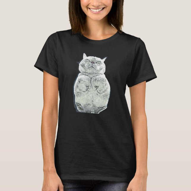 Digital abstrakt målning av en katt 20 t shirt (Framsida)