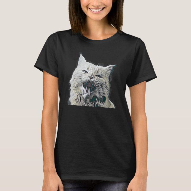 Digital abstrakt målning av en katt 27 t shirt (Framsida)