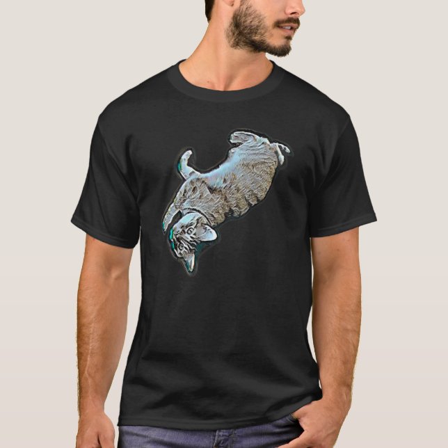 Digital abstrakt målning av en katt 28 t shirt (Framsida)