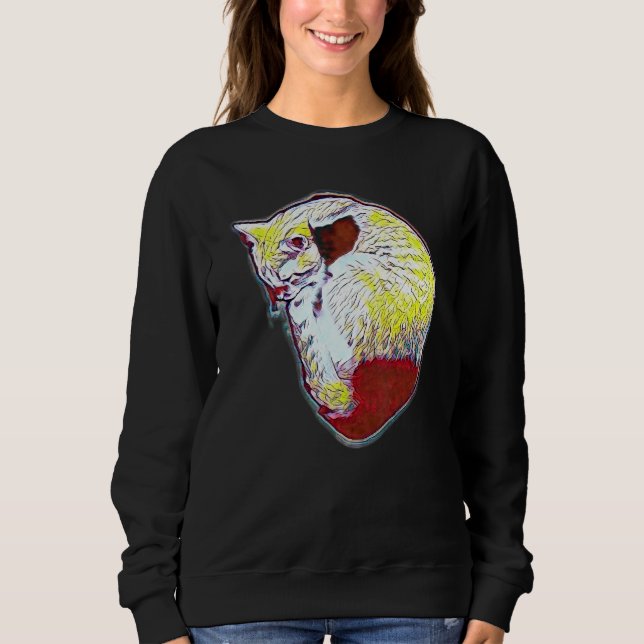 Digital abstrakt målning av en katt 29 t shirt (Framsida)