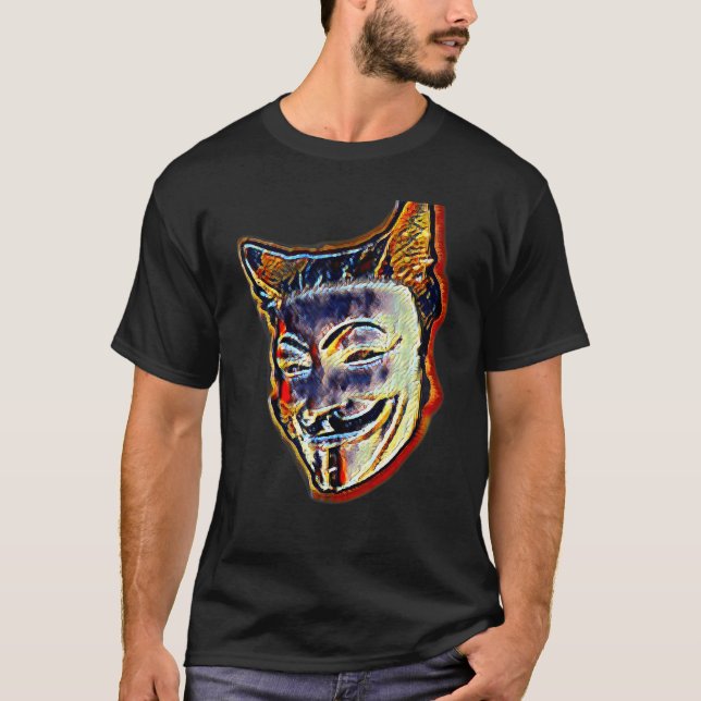 Digital abstrakt målning av en katt 32 t shirt (Framsida)