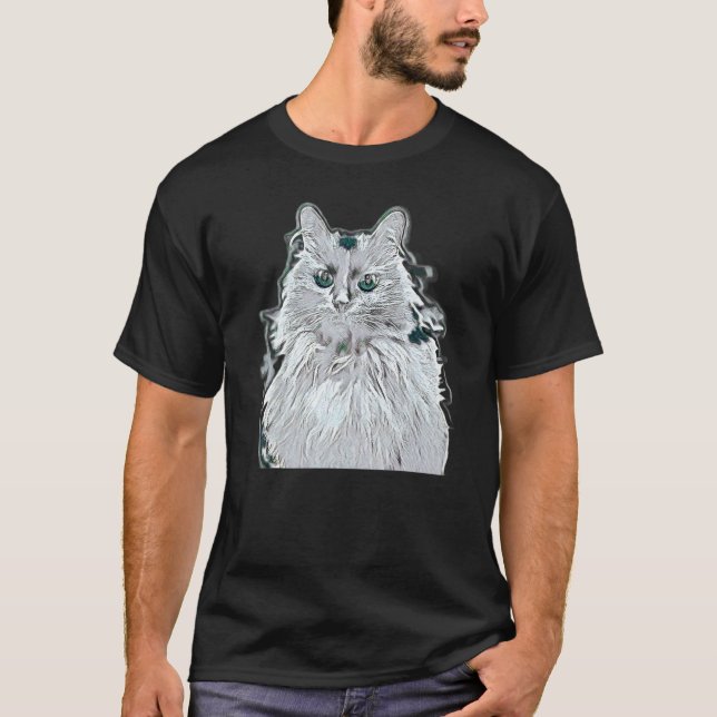 Digital abstrakt målning av en katt 32 t shirt (Framsida)