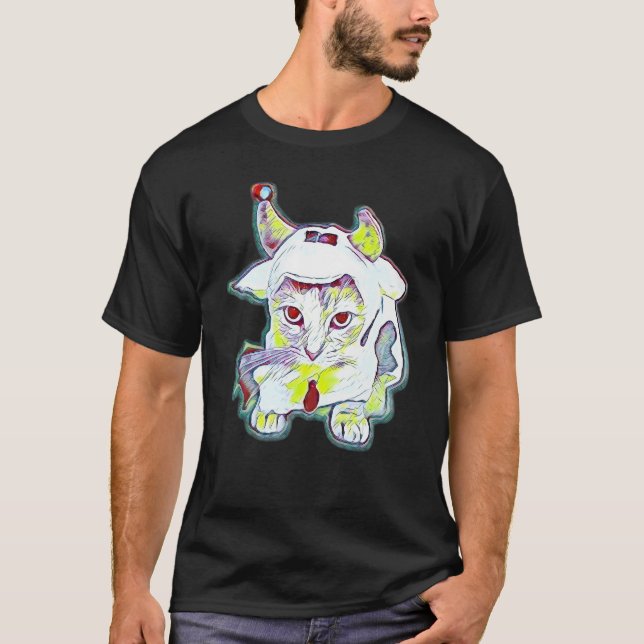 Digital abstrakt målning av en katt 35 t shirt (Framsida)