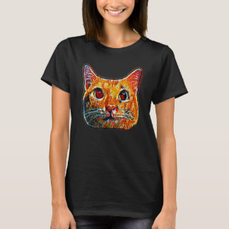 Digital abstrakt målning av en katt 36 t shirt