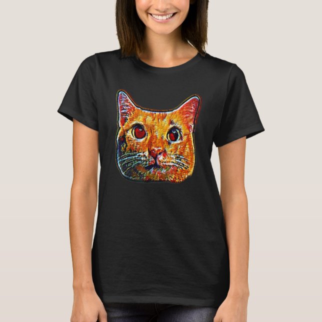 Digital abstrakt målning av en katt 36 t shirt (Framsida)