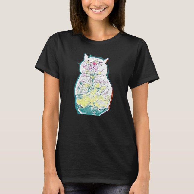 Digital abstrakt målning av en katt 37 t shirt (Framsida)