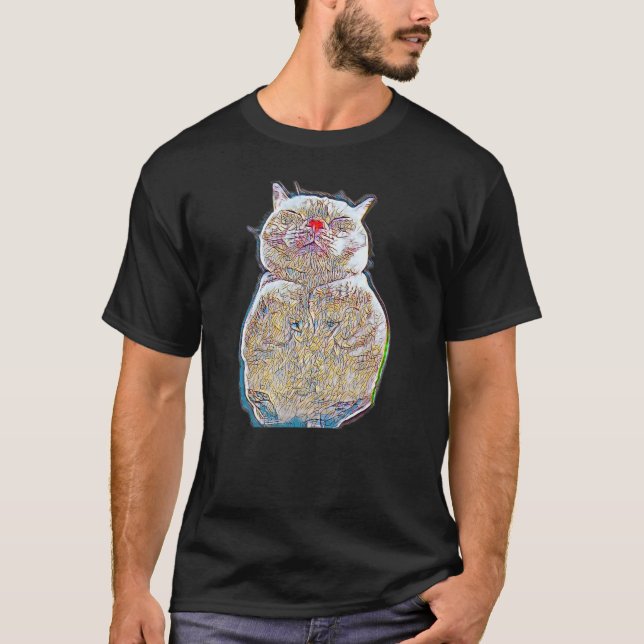 Digital abstrakt målning av en katt 37 t shirt (Framsida)