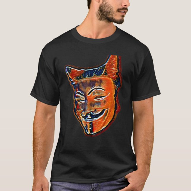 Digital abstrakt målning av en katt 3 t shirt (Framsida)