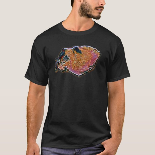 Digital abstrakt målning av en katt 40 t shirt (Framsida)