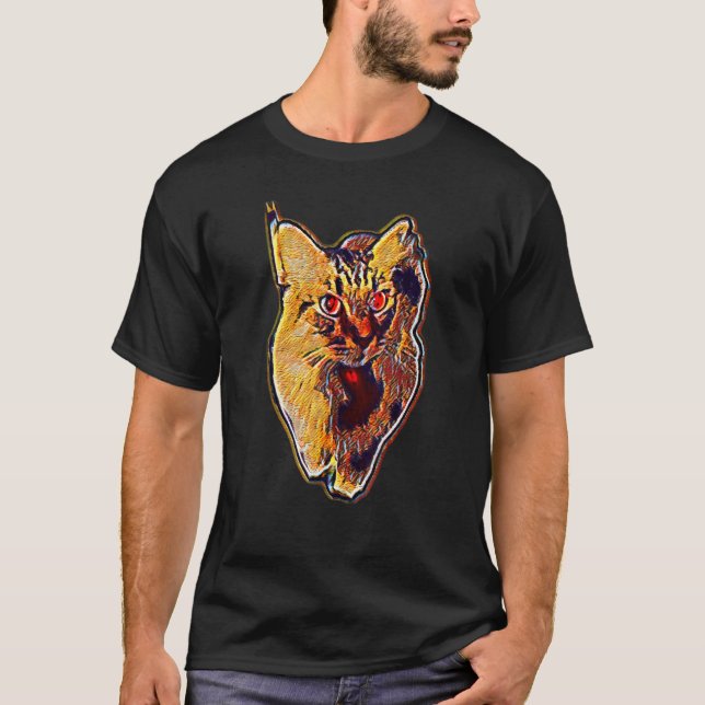 Digital abstrakt målning av en katt 44 t shirt (Framsida)