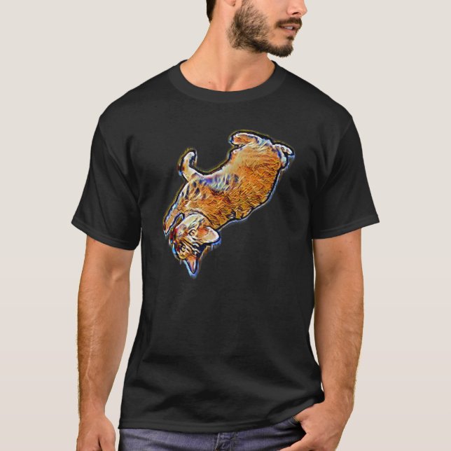 Digital abstrakt målning av en katt 50 t shirt (Framsida)