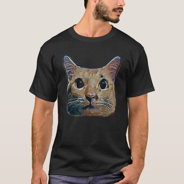 Digital abstrakt målning av en katt 52 t shirt (Framsida)