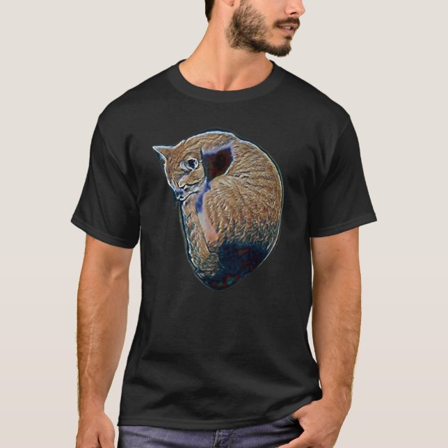 Digital abstrakt målning av en katt 55 t shirt (Framsida)