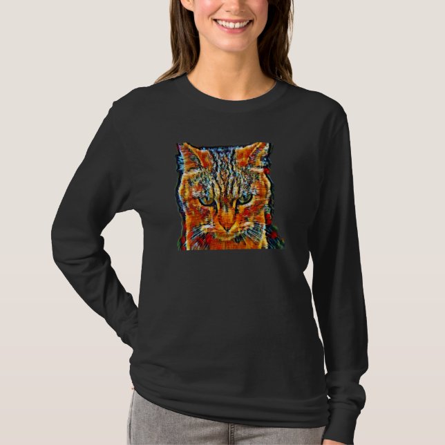 Digital abstrakt målning av en katt 60 t shirt (Framsida)