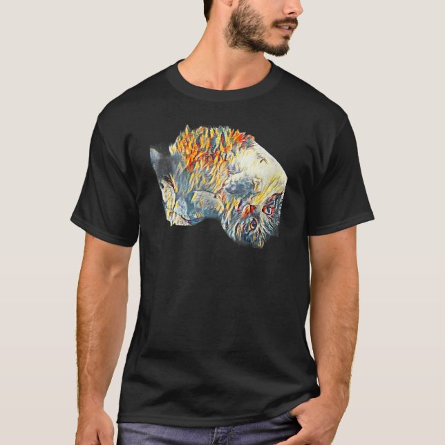 Digital abstrakt målning av en katt 65 t shirt (Framsida)