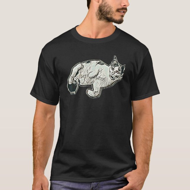 Digital abstrakt målning av en katt 67 t shirt (Framsida)