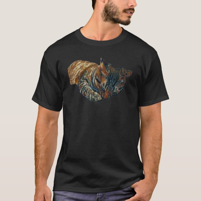 Digital abstrakt målning av en katt 82 t shirt (Framsida)