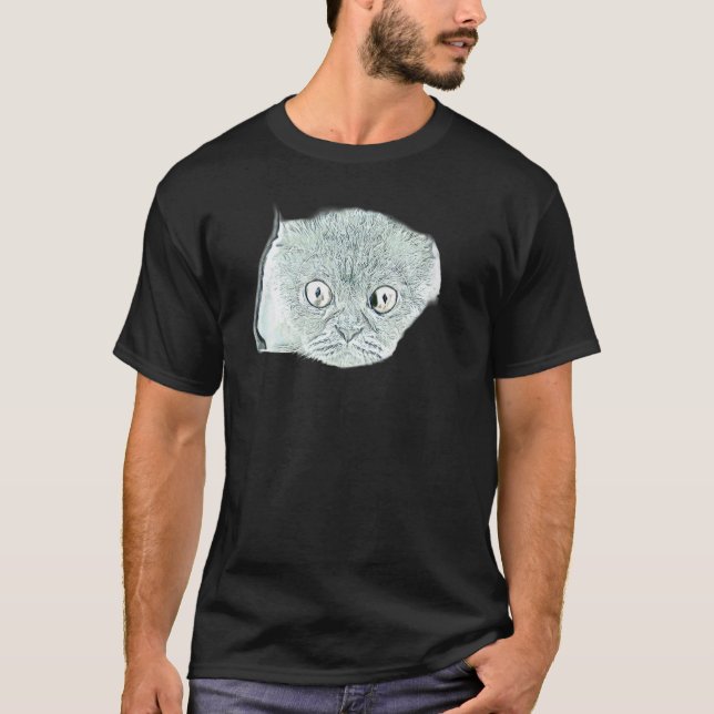Digital abstrakt målning av en katt 83 t shirt (Framsida)