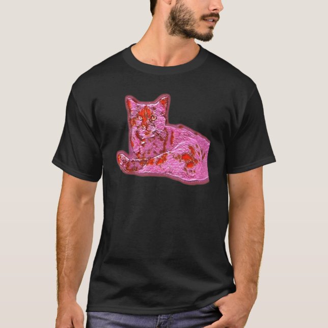Digital abstrakt målning av en katt 8 t shirt (Framsida)