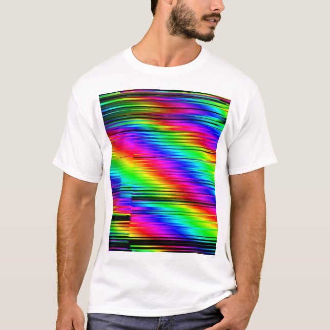 Digital Abstrakt: Multifärgadens grafikdesign. T Shirt (Framsida)