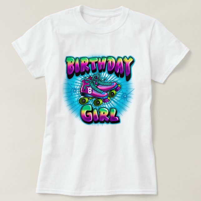 Digital Airbrush Birthday Girl T-Shirt (Design framsida)