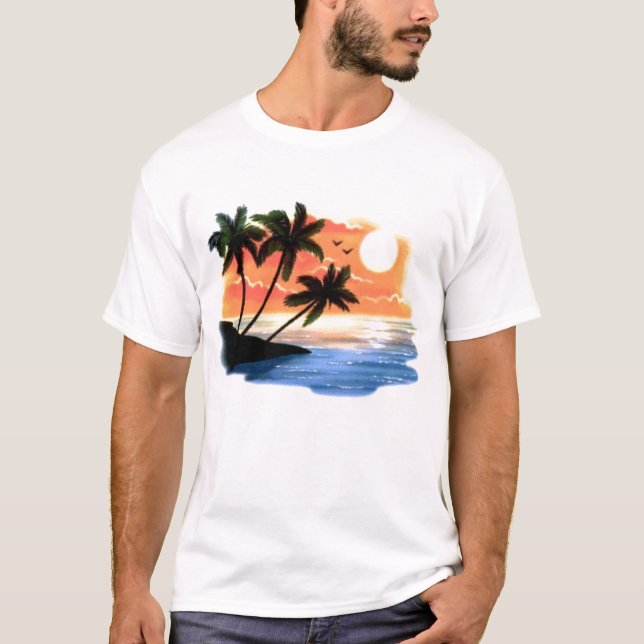 Digital Airbrushed strandplats T-shirt (Framsida)