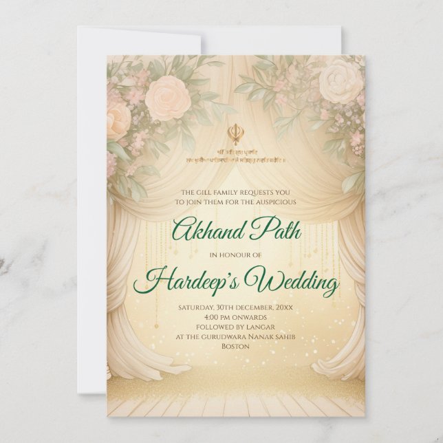 Digital Akhand Sahib Paath inbjudan & Akhand Path (Framsida)