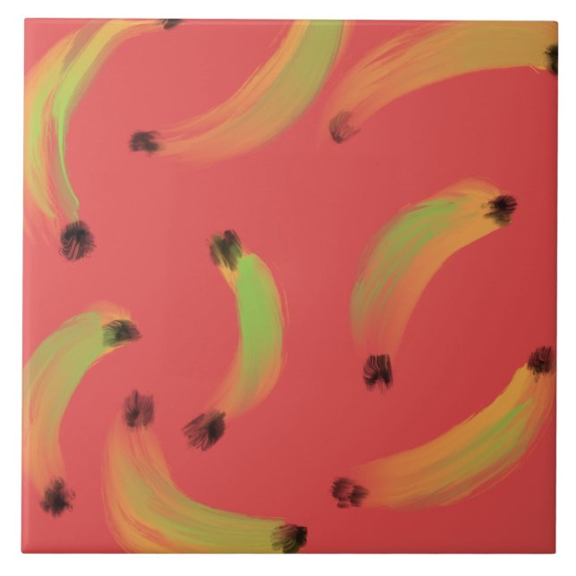 Digital akvarell Gouache Bananer Kakelplatta (Framsidan)