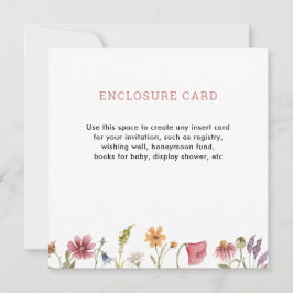 Digital akvarell trädgård vildblomma fyrkantig inbjudningar