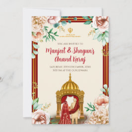 Digital Anand Karaj-inbjudan Sikh-inbjudningar Inbjudningar